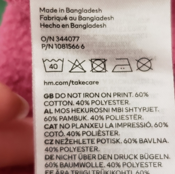 Nirvana Oversized Sweatshirt H&M Size 12 Pink - Kurt Cobain Grunge Rock … - Picture 6 of 6